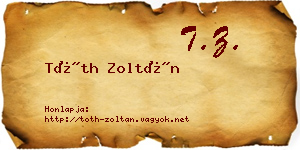 Tóth Zoltán névjegykártya